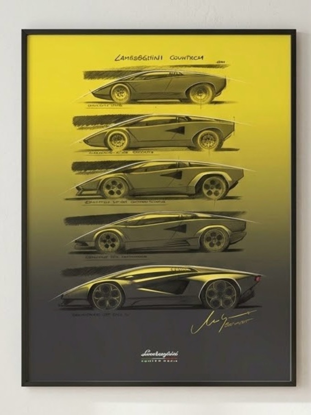 Lamborghini Centro Stile Countach Design Evolution Poster